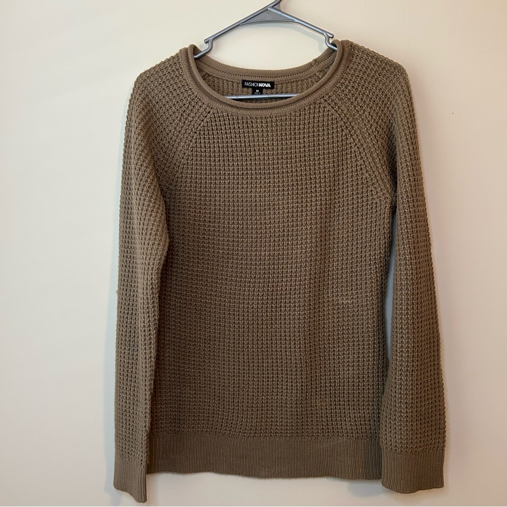Khaki Women's Crew Neck Sweater